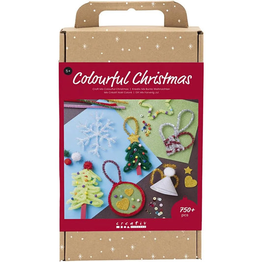 Craft Mix Colourful Christmas, assorted colours, 1 set