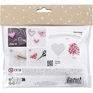 Mini Craft Kit Fuse Beads -  Pink Christmas hearts (1 Pack)