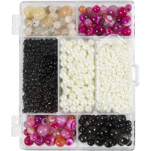 Craft Mix Jewellery - Natural Agates (Blank and Pink)