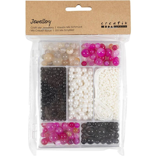 Craft Mix Jewellery - Natural Agates (Blank and Pink)