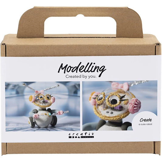 Creativ Mini Craft Clay Modelling Kit - Girl Robot (Grey/Pink)