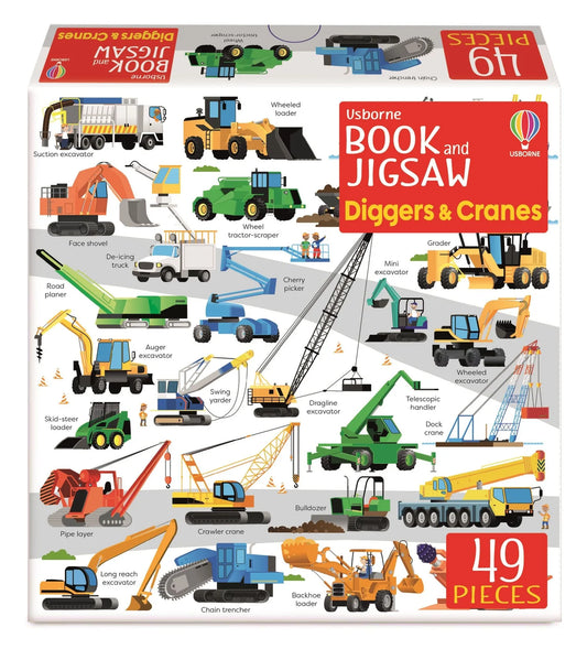 Book and Jigsaw - Diggers & Cranes