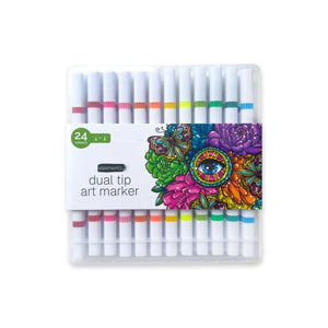 Elements Dual Art Markers Shell Case Set (24 Pack)