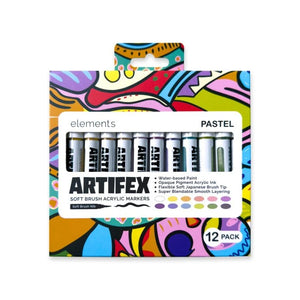 Elements Artifex Acrylic Marker - Flexi Brush (Set of 12)
