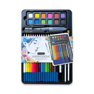 Elements Watercolour Collection Tin (34 Pieces)