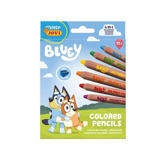 Jovi Bluey My First Coloured Pencils with Sharpener (6 Pack)
