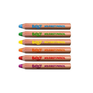 Jovi Bluey My First Coloured Pencils with Sharpener (6 Pack)