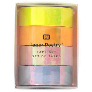 Paper Poetry Tape Set iridescent pastel 15mm 5m 4 pieces