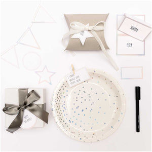 Paper Poetry paper pennants glitter iridescent