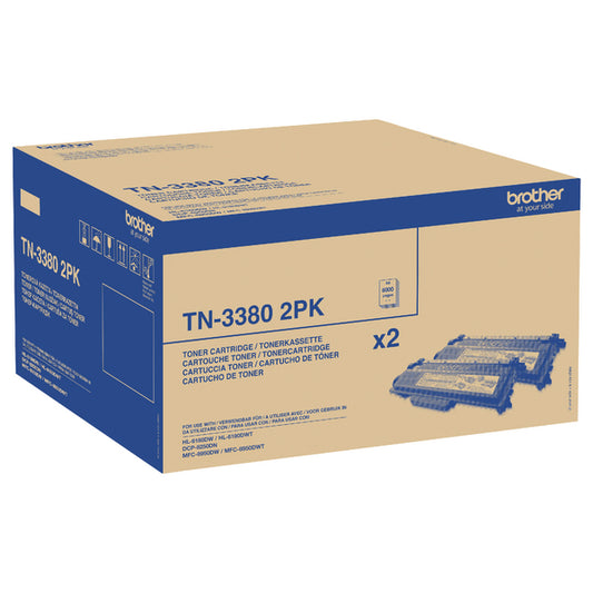 Brother TN-3380TWIN Toner Cartridge Twin Pack High Yield Black TN3380TWIN
