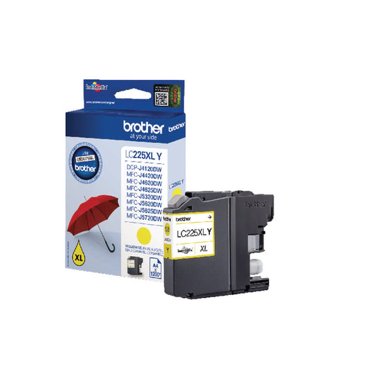 Brother LC225XLY Inkjet Cartridge High Yield Yellow LC225XLY