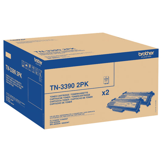 Brother TN-3390TWIN Toner Cartridge Twin Pack Super High Yield Black TN3390TWIN