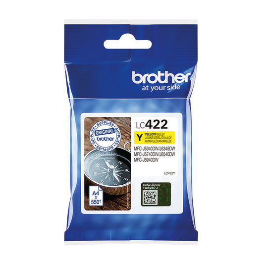 Brother LC422Y Inkjet Cartridge Yellow LC422Y