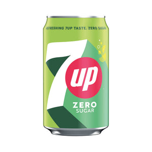 7 UP ZERO LEMON/LIME CAN 330ML PK24