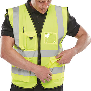 EXEC HI VIS WAISTCOAT SAT YLW LARGE