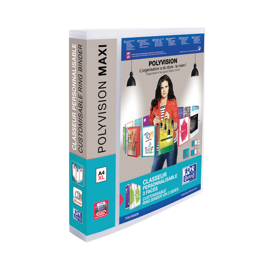 Oxford Polyvision A4 Maxi 30mm 4 D-Ring Presentation Binder (10 Pack) 100080798