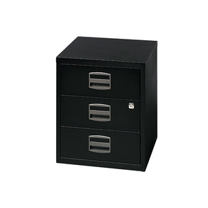 Bisley 3 Drawers Home Filing Cabinet A4 413x400x525mm Black BY33938