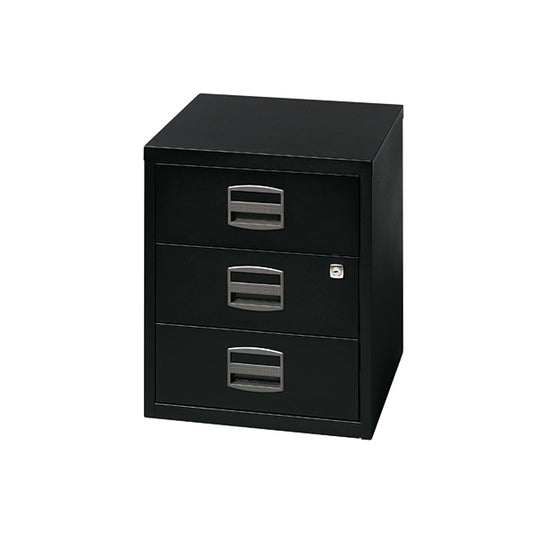 Bisley 3 Drawers Home Filing Cabinet A4 413x400x525mm Black BY33938