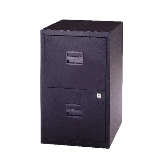 Bisley 2 Drawer Home Filing Cabinet A4 413x400x672mm Black PFA2-03