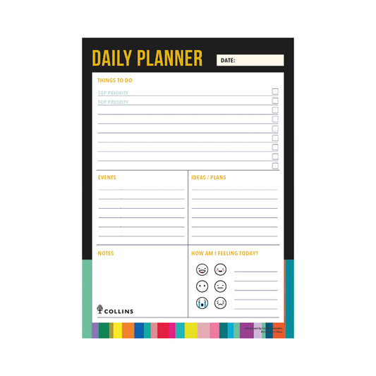 Collins Edge Rainbow Daily Planner Desk Pad 60 Sheets A5 ED15U1.99