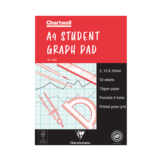 Chartwell 2/10/20mm Graph Pad A4 50 Leaf J34B