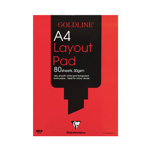 Clairefontaine Goldline A4 White 80 Sheet 50gsm Acid-Free Paper Layout Pad GPL1A4