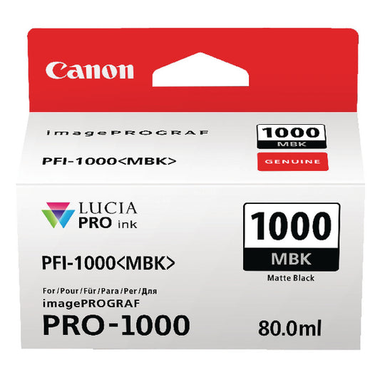 Canon PFI-1000MBK Inkjet Cartridge Matte Black 0545C001