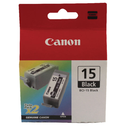Canon BCI-15BK Inkjet Cartridge Twin Pack Black 8190A002