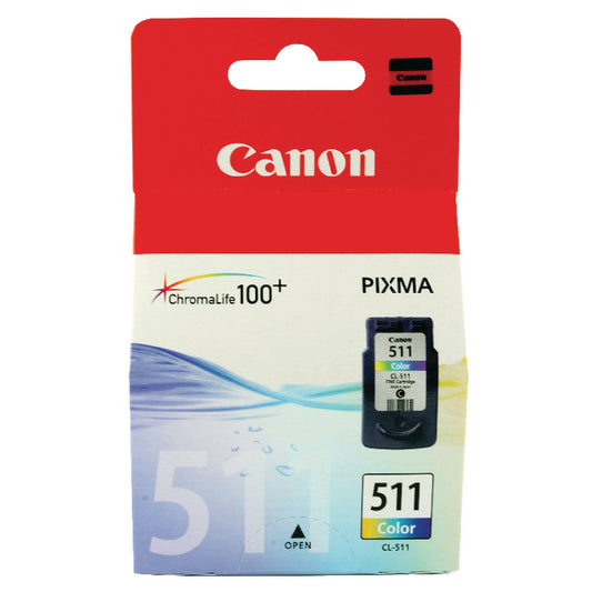 Canon CL-511 Inkjet Cartridge Tri-Colour Cyan/Magenta/Yellow 2972B001