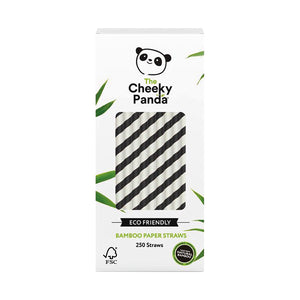 Cheeky Panda Bamboo Paper Straw Black Stripes (Pack of 250) 0111129