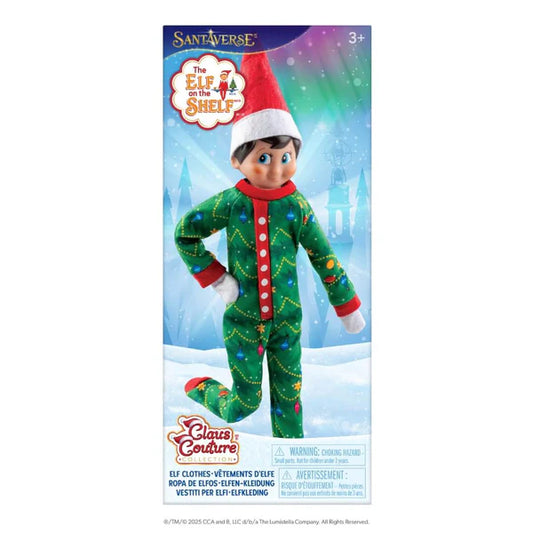 The front of the box packaging of the Elf on the Shelf - Claus Couture® Goodnight, Sleep Bright PJ 