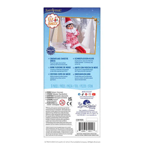 Back packaging of the elf on the shelf claus couture red and white sweater dress