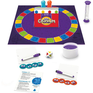 Cranium game set with colorful board, markers, and components on a white background