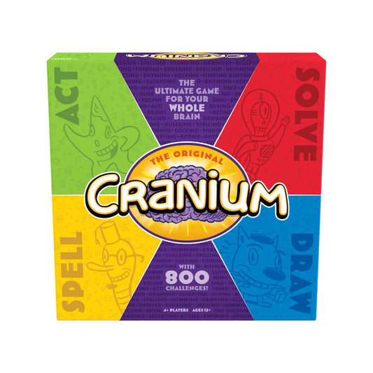 Cranium game box with colorful design and text on a white background