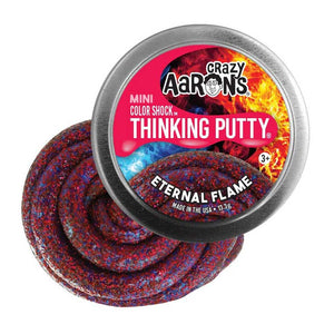Crazy Aaron's Thinking Putty in Eternal Flame with packaging on a white background