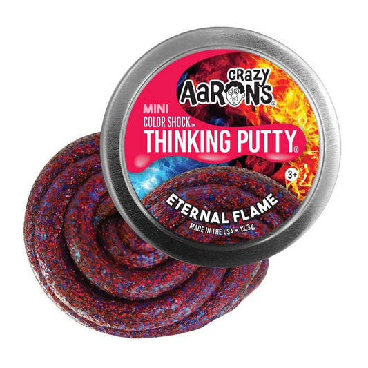 Crazy Aaron's Thinking Putty in Eternal Flame with packaging on a white background