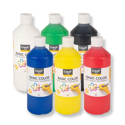 Creall Poster Paint set in Basic Colours - Assorted (6 x 500ml)
