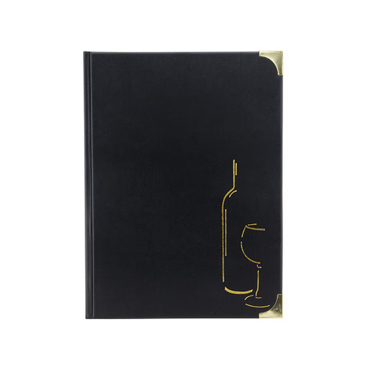 Securit Basic Range Wine Card PVC Leather Style A4 Black MC-BRWC-BL