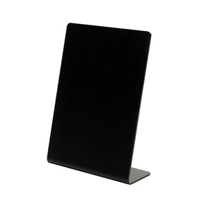 Deflecto Slanted Display Sign Acrylic A6 Portrait Black SSPA614-2