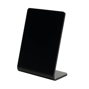 Deflecto Slanted Display Sign Acrylic A7 Portrait Black SSPA714-2