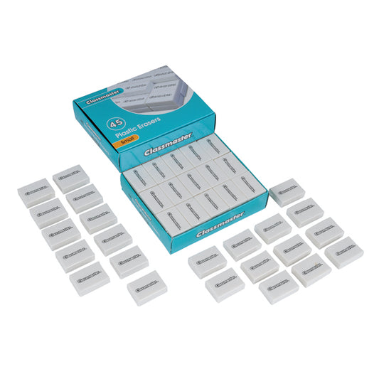 Classmaster Plastic Eraser White (Pack of 45) PES45