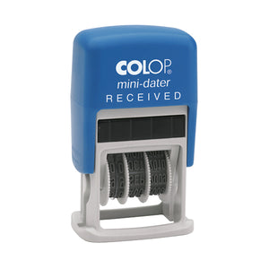 COLOP Self Inking Mini Text and Date Stamp RECEIVED S160L1