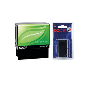 COLOP Printer 40 Green Line Privacy Stamp FOC E/40 Stamp Pad Black