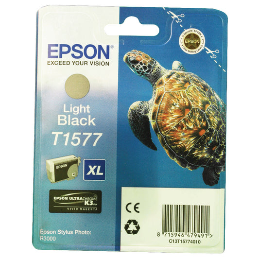 Epson T1577 Ink Cartridge Ultra Chrome K3 XL High Yield Turtle Light Black C13T15774010
