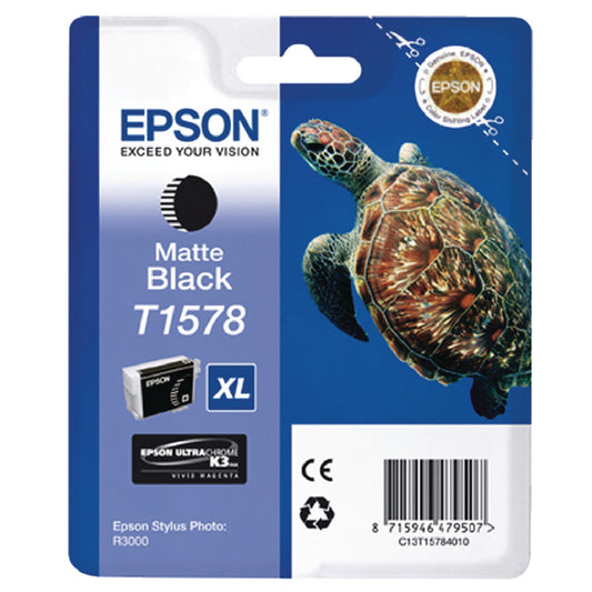 Epson T1578 Ink Cartridge Ultra Chrome K3 XL High Yield Turtle Matte Black C13T15784010