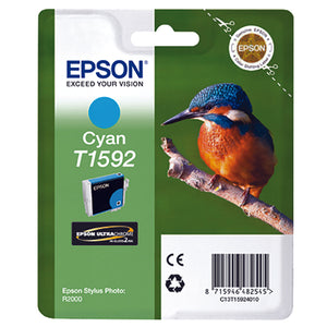 Epson T1592 Ink Cartridge Ultra Chrome Hi-Gloss2 Kingfisher Cyan C13T15924010