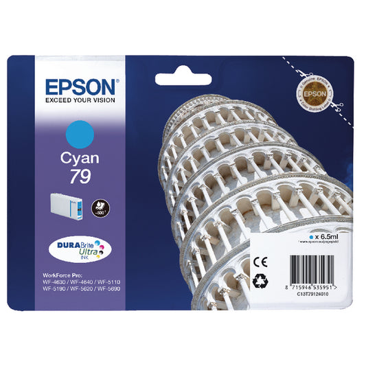 Epson 79 Ink Cartridge DURABrite Ultra Tower of Pisa Cyan C13T79124010