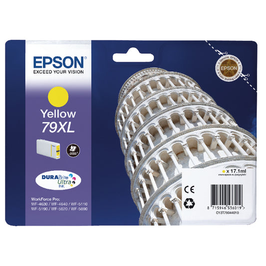 Epson 79XL Ink Cartridge DURABrite Ultra Ink High Yield Tower of Pisa Yellow C13T79044010