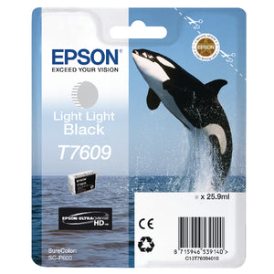 Epson T7609 Ink Cartridge Ultra Chrome HD Killer Whale Light Light Black C13T76094010
