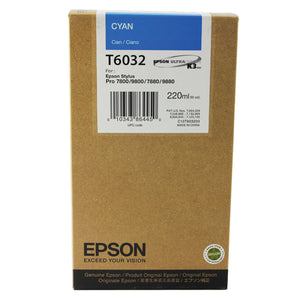 Epson T6032 Ink Cartridge Ultra Chrome K3 220ml Cyan C13T603200